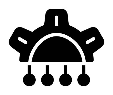 Dişli siyah beyaz vektör simgesi