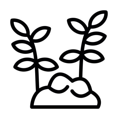 Bahçede büyüyen bitki, ana hatlı vektör