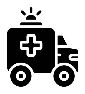 Ambulans araba vektör simgesi