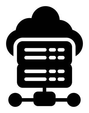 sunucu veri bulut vektörü simgesi
