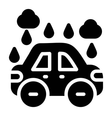 araba yağmuru ikon vektör illüstrasyonu
