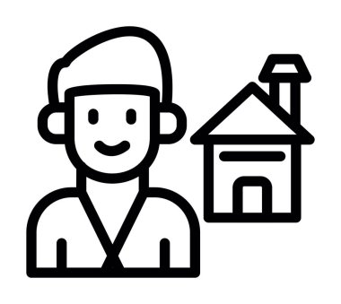 construction worker icon. outline construction worker vector icon for web design isolated on white background