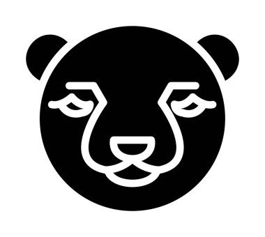 panda yüz simgesi, basit biçim