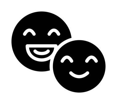 Mutlu ve gülümseyen emoji vektör ikonu tasarımı