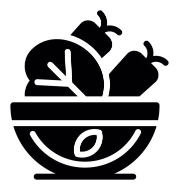 Tavuk ikonlu kase, vektör çizimi