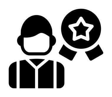 bir kişi simgesine sahip yıldız, vektör illüstrasyonu