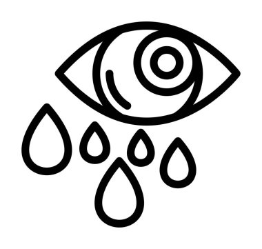 Göz damlası ikon dış hat vektörü. Göz bakımı