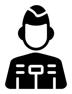 Kulaklık simgesi olan adam, basit tasarım.