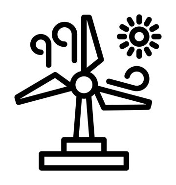 Yel değirmeni Web simgesi basit illüstrasyon