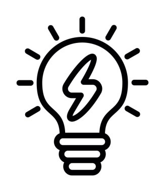 Işık fikri simgesi. beyaz arkaplanda izole edilmiş web tasarımı için ana çizgi ampul vektör simgesi