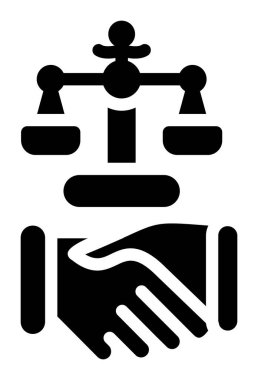 Anlaşma simgesi. Bu düz vektör simge kullanır siyah renk yuvarlak, açılar ve beyaz bir arka plan üzerinde izole.