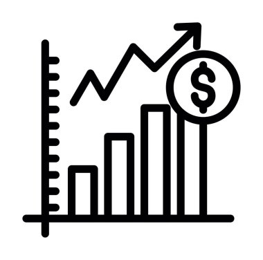 İş büyüme grafik simgesini, basit vektör çizim