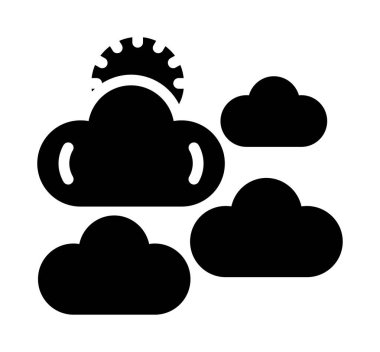 bulut hesaplama simgesi, vektör illüstrasyonu