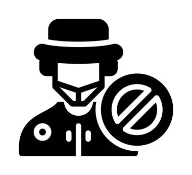 Polis memuru ikonu. Renk doldurma tasarımı ile düzenlenebilir vektör çizgisi.