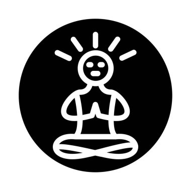 yoga simgesi, basit vektör illüstrasyonu