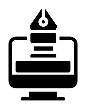 Yazıcı. Web simgesi basit illüstrasyon