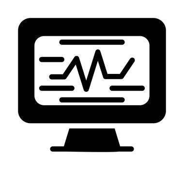 Grafik simgesi olan monitör. Web için basit bilgisayar vektör simgeleri çizimi