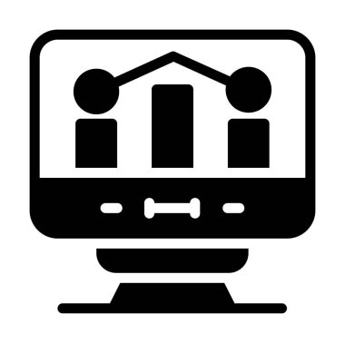 bilgisayar izleyici vektör çizgisi simgesi