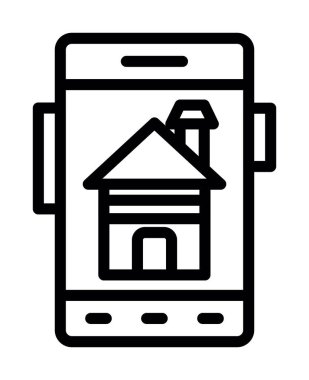 ev vektörü ince çizgi simgesi