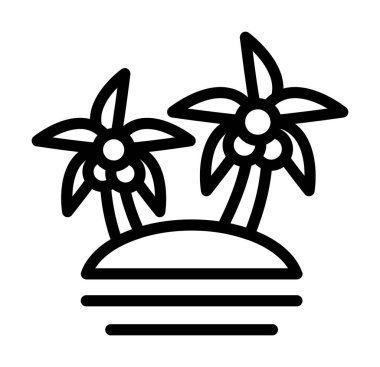 Palmiye ağacı ikonu vektör illüstrasyonu