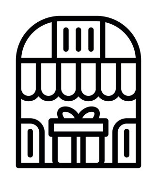 Hediye kutusu simgesi. Beyaz arkaplanda izole edilmiş web tasarımı için özet hediye kutusu vektör simgesi