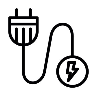 elektrik prizi simgesi. Beyaz arkaplanda izole edilmiş web tasarımı için eklenti vektör simgesi