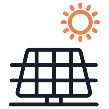 Güneş paneli simgesi, güneş sistemi simgesi, enerji vektörü, güneş enerjisi, güneş enerjisi, güneş enerjisi, güneş paneli