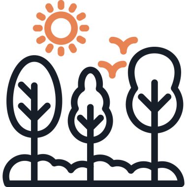 Ağaçlar. Web simgesi basit illüstrasyon