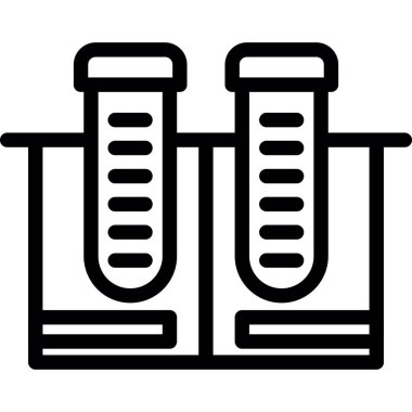 Bilim test tüpleri ikonu. beyaz arkaplanda izole edilmiş web tasarımı için test tübü vektör simgesi