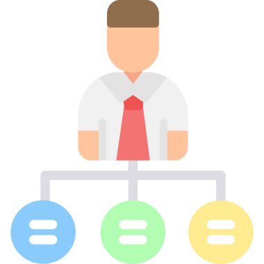 Görev Dağıtım Düz Simge vektör simgesi