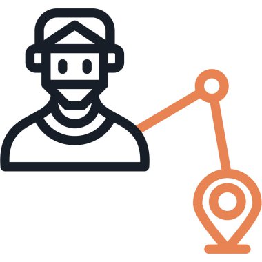 Uydusu olan bir robotun vektör çizimi