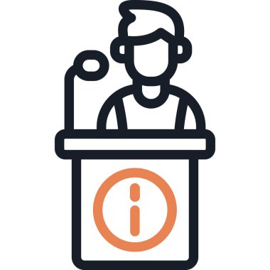 Duyuru düz vektör simgesi