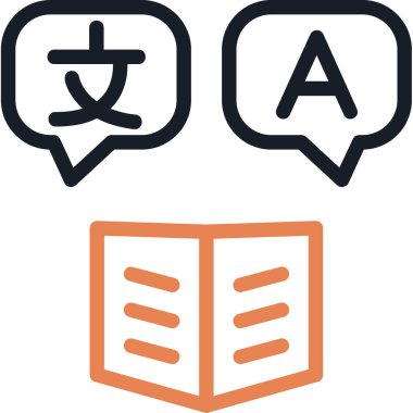 dil çeviri vektör illüstrasyonu