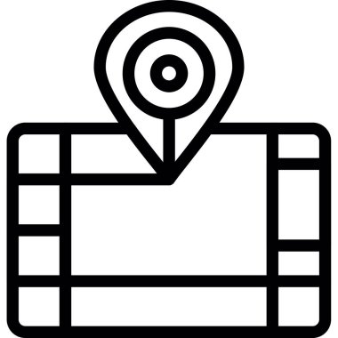 konum haritası pin simgesi ana hat biçiminde