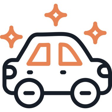 Beyaz arkaplanda izole edilmiş ana hatlı araç sigortası simgesi.