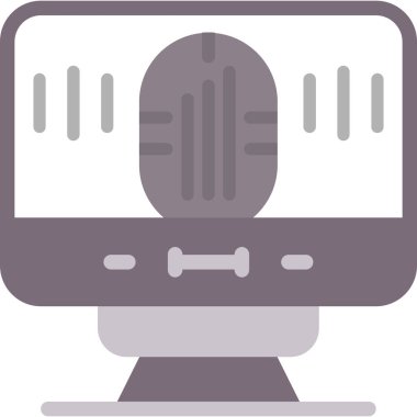 Mikrofon. Web simgesi basit illüstrasyon