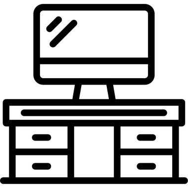 Bilgisayar monitörü simgesi. vektör illüstrasyonu