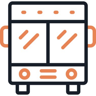 Otobüs simgesi, vektör illüstrasyonu. Düz tasarım biçimi