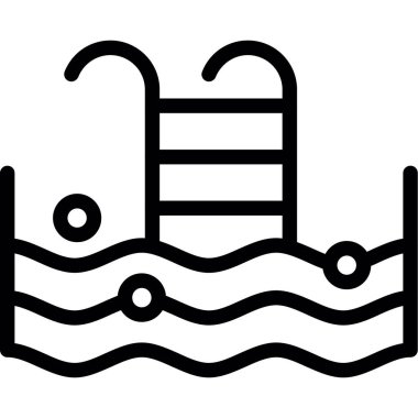 yüzme havuzu ve su ikonu, taslak biçimi