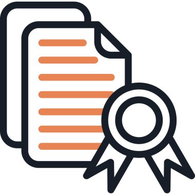 Sertifika. Web simgesi basit illüstrasyon