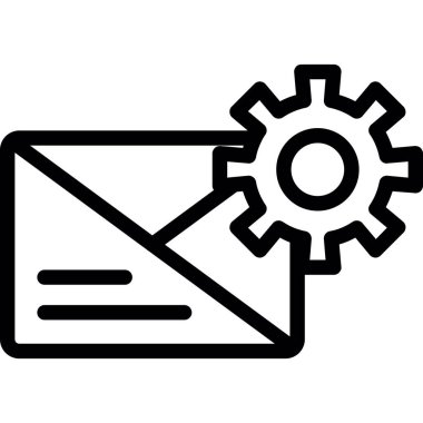 e-posta vektörü ince satır simgesi