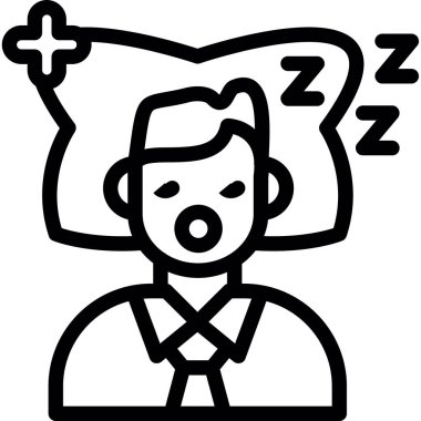 uyuyan kişi vektör illüstrasyonu, basit simge tasarımı