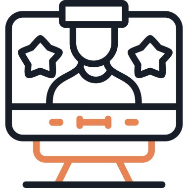 Yıldız simgesi. Web için yıldız vektör simgelerinin özet çizimi