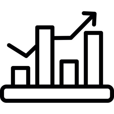 grafik çizelgesi simgesi, konsept vektörü, dış hat sembolü, illüstrasyon işareti, doğrusal sembol.