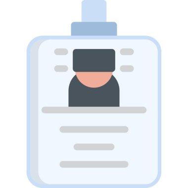 kimlik kartı belgesi simgesi düz biçimli