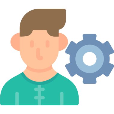 Cogwheel vektör illüstrasyon tasarımı olan adam dişlisi