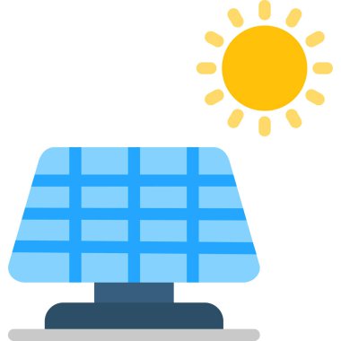 Düz biçimli enerji paneli enerji simgesi