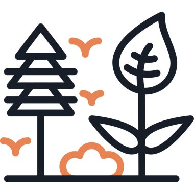 Ağaçlar. Web simgesi basit illüstrasyon