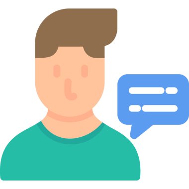 Konuş. Web simgesi basit illüstrasyon