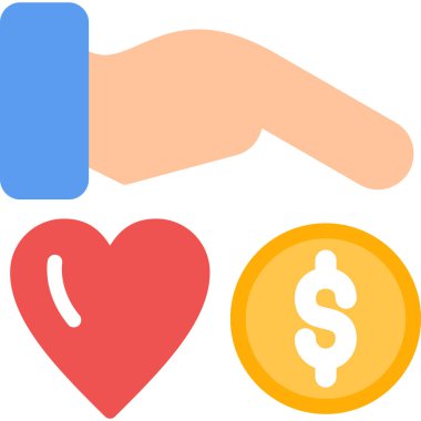 para vektörü düz renk ile el